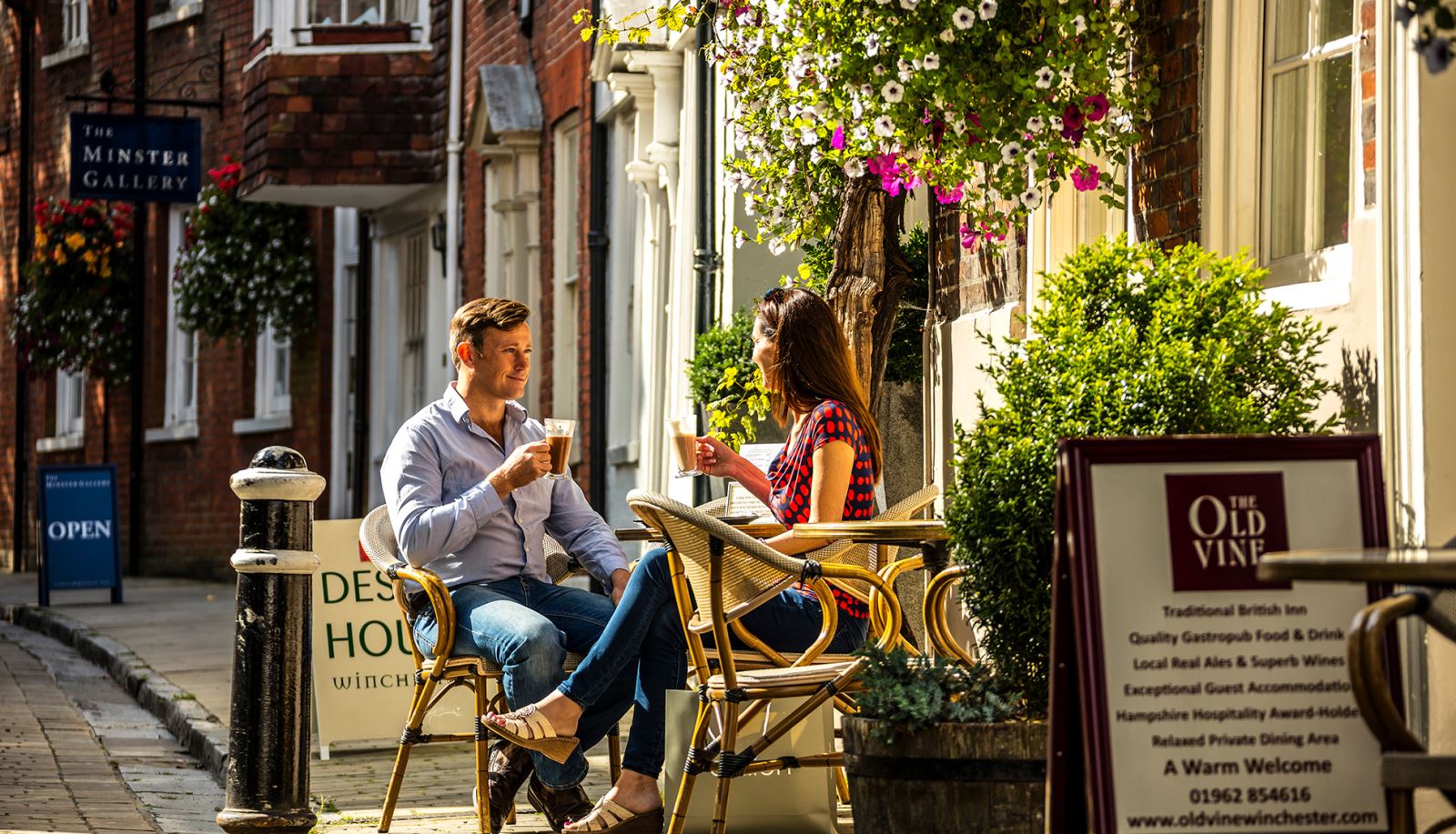 Outdoor seating at The Old Vine in Winchester